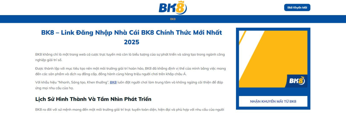 BK8  Link Đăng Nhập Chính Thức Mới Nhất 2025 Cover Image